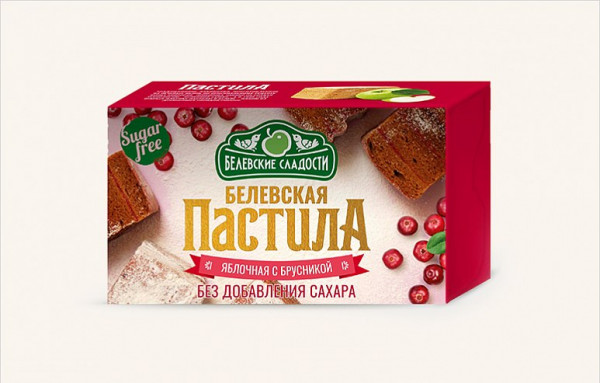№2 Пастила  200г диетическая с КЛЮКВОЙ, НОВЫЙ ФОРМАТ (4*50г)    в Апшеронске