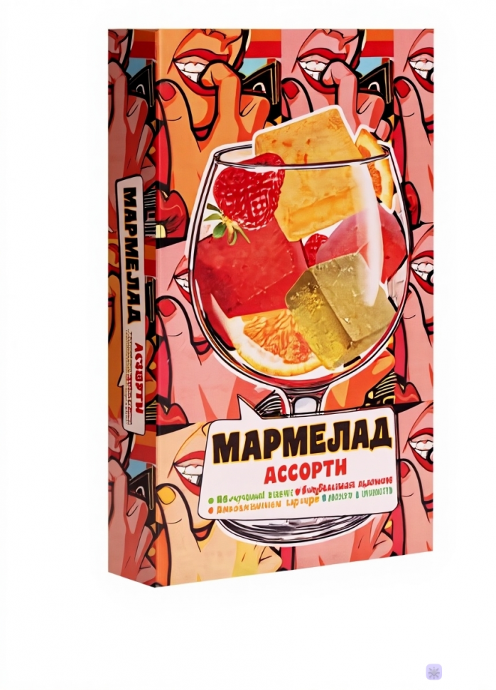  Мармелад АлкоАссорти(яблочный виски, клубничный просекко, апельсиновый вермут, лайм текила) 110г в Апшеронске